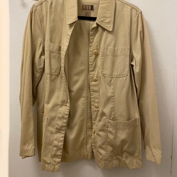 Vintage Ann Taylor Cream Denim Blazer/Jacket - Picture 1 of 8